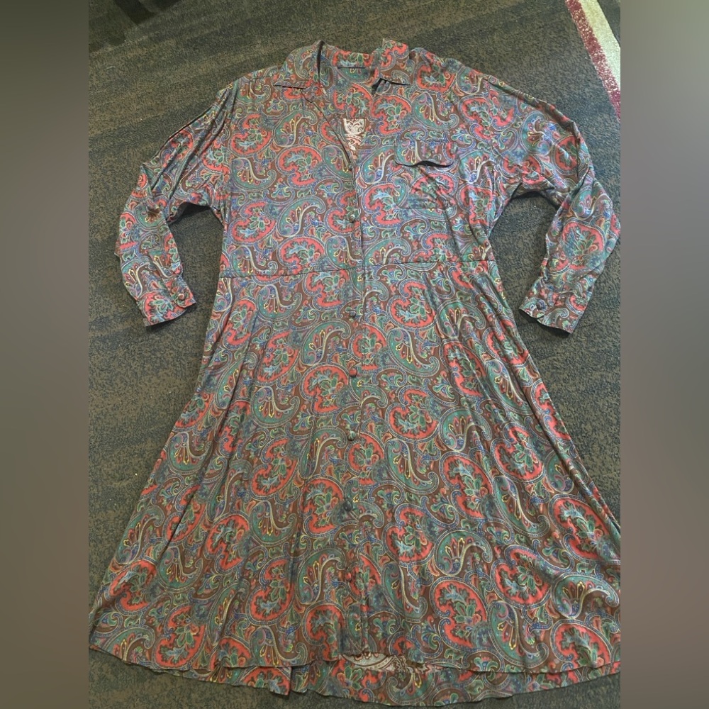Vintage 50’s Paisley Shirtwaist  Dress